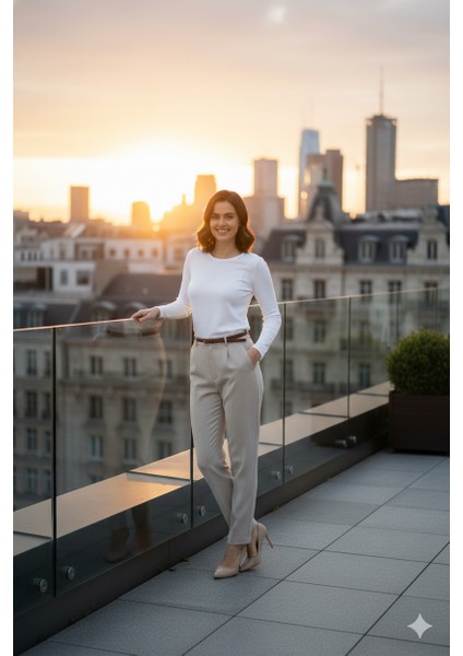 Kadın Düz Renk Yuvarlak Yaka Uzun Kollu Dar Kesim Bedene Oturan Likralı Pamuk Kumaş Badi fırsatları