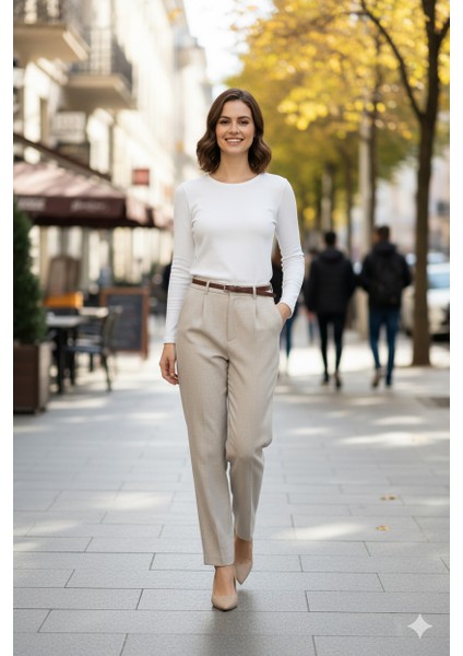 Kadın Düz Renk Yuvarlak Yaka Uzun Kollu Dar Kesim Bedene Oturan Likralı Pamuk Kumaş Badi indirimleri