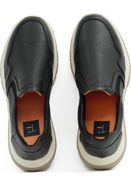 Hakiki Deri Siyah Casual Erkek Ayakkabı - Eva Taban - 256072