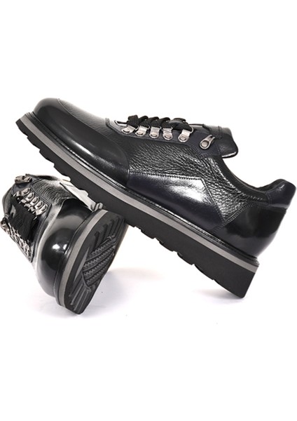 Hakiki Deri Siyah Casual Spor Erkek Ayakkabı Eva Taban - 7911 fırsatları