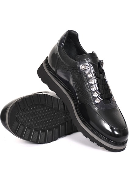 Hakiki Deri Siyah Casual Spor Erkek Ayakkabı Eva Taban - 7911 indirimleri