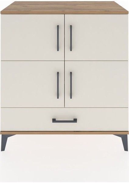 Hyperion Şifonyer 4 Raflı Tek Çekmeceli 4 Kapaklı 88X44X96 Çam-Aytaşı