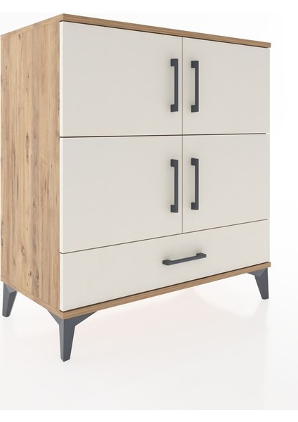 Hyperion Şifonyer 4 Raflı Tek Çekmeceli 4 Kapaklı 88X44X96 Çam-Aytaşı fiyatları