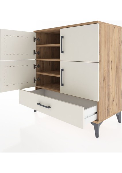 Hyperion Şifonyer 4 Raflı Tek Çekmeceli 4 Kapaklı 88X44X96 Çam-Aytaşı fırsatları