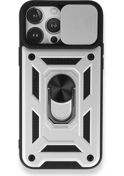 iPhone 13 Pro Kılıf Tam Koruma Sağlayan Kamera Sürgülü Sert Silikon Kapak Ryc/pars Yüzüklü