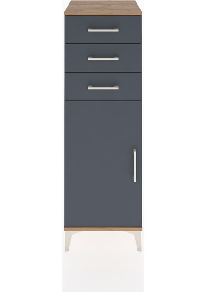 Hyperion Dolap 3 Çekmeceli Tek Kapaklı 44X44X134 Çam-Antrasit