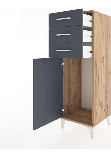 Hyperion Dolap 3 Çekmeceli Tek Kapaklı 44X44X134 Çam-Antrasit fırsatları