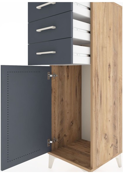 Hyperion Dolap 3 Çekmeceli Tek Kapaklı 44X44X134 Çam-Antrasit indirimleri