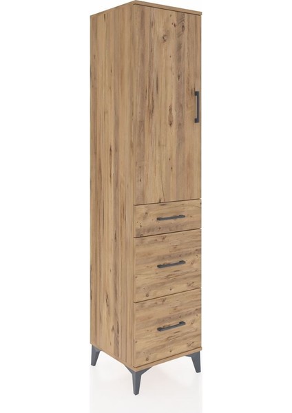 Hyperion Dolap 3 Raflı 3 Çekmeceli Tek Kapaklı 44X44X195 Çam-Çam fiyatları