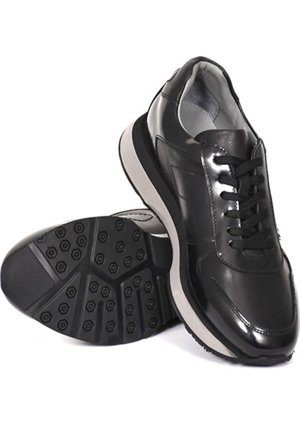 Hakiki Deri Siyah Casual Spor Erkek Ayakkabı - Eva Taban 3872 fırsatları