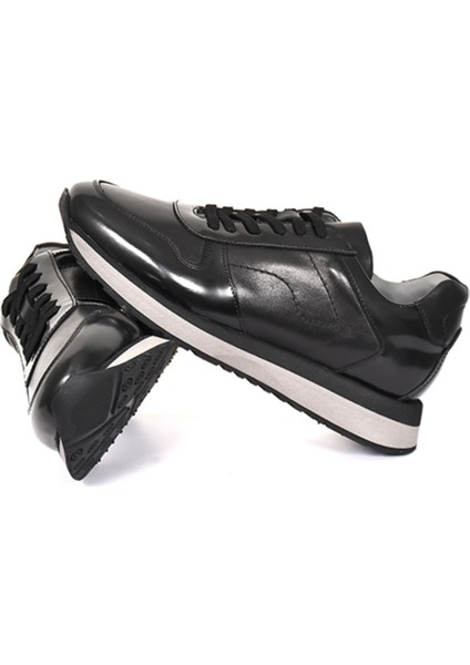 Hakiki Deri Siyah Casual Spor Erkek Ayakkabı - Eva Taban 3872 indirimleri