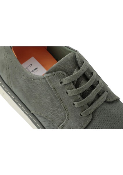 Hakiki Nubuk Deri Haki Casual Spor Erkek Ayakkabı - Eva Taban 253250