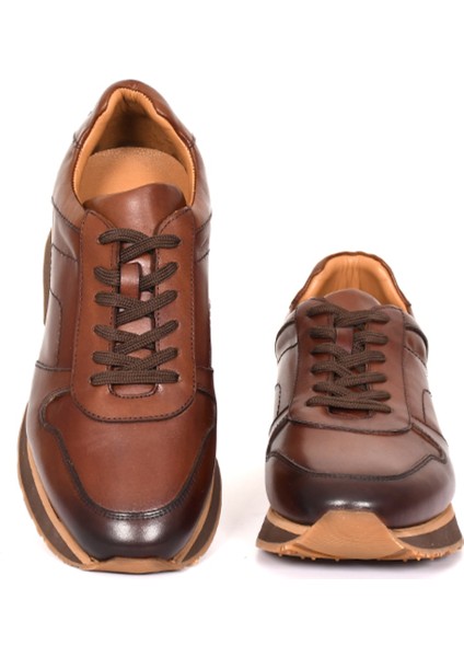Hakiki Deri Kahverengi Casual Spor Erkek Ayakkabı - Eva Taban 3872 modelleri