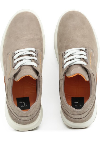 Hakiki Nubuk Deri Bej Casual Spor Erkek Ayakkabı - Eva Taban - 252291 indirimleri