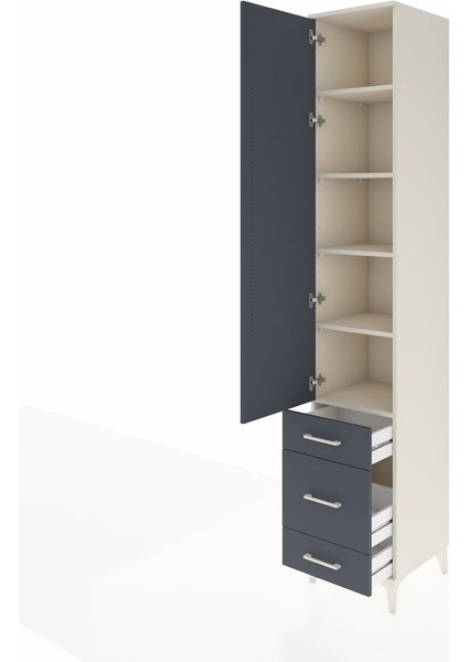 Hyperion Dolap 5 Raflı 3 Çekmeceli Tek Kapaklı 44X44X243 Aytaşı-Antrasit fırsatları