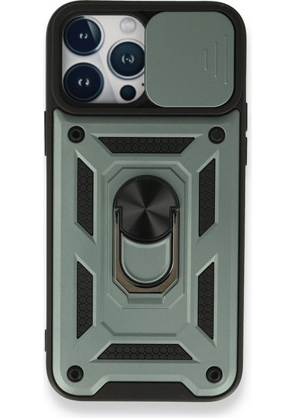 iPhone 13 Pro Kılıf Tam Koruma Sağlayan Kamera Sürgülü Sert Silikon Kapak Ryc/pars Yüzüklü