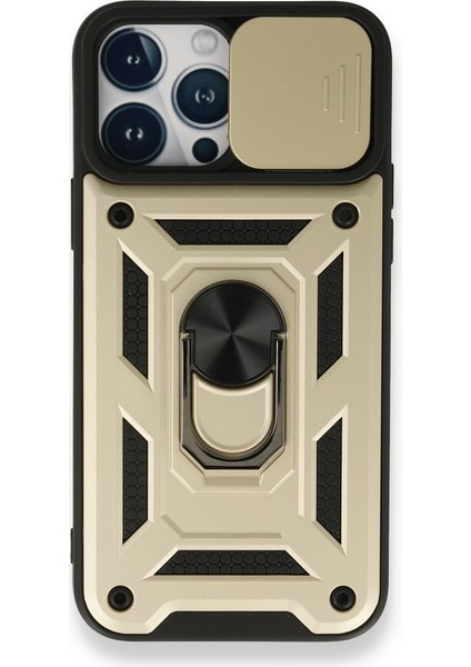 iPhone 13 Pro Max Kılıf Tam Koruma Sağlayan Kamera Sürgülü Sert Silikon Kapak Ryc/pars Yüzüklü