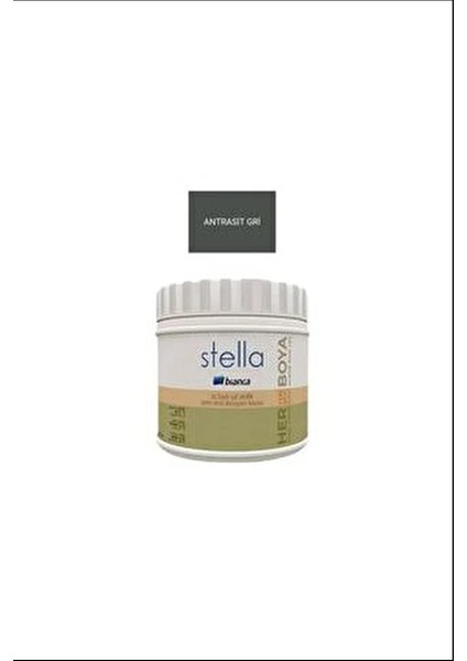Stella Antrasit Gri Su Bazlı Akrilik Boya 0,5 Lt Yüksek Kapatıcılık ve Kolay Uygulama fiyatları