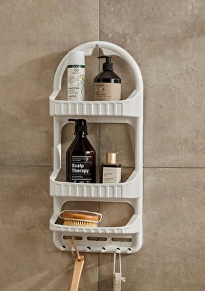 Duş Caddy Şampuanlık Beyaz Renkli Su Akıtma Özelliği ile Pratik Kullanım fırsatları