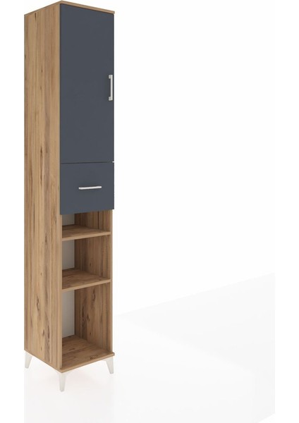Hyperion Dolap 5 Raflı Tek Çekmeceli Tek Kapaklı 44X44X243 Çam-Antrasit fiyatları