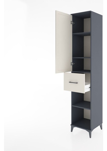 Hyperion Dolap 4 Raflı Tek Çekmeceli Tek Kapaklı 44X44X221 Antrasit-Aytaşı fırsatları
