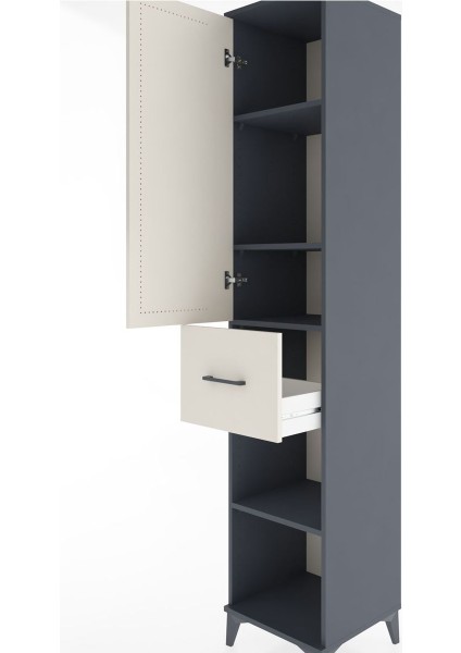 Hyperion Dolap 4 Raflı Tek Çekmeceli Tek Kapaklı 44X44X221 Antrasit-Aytaşı indirimleri