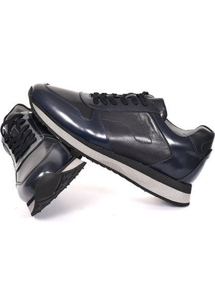 Hakiki Deri Lacivert Casual Spor Erkek Ayakkabı - Eva Taban 3872 fırsatları