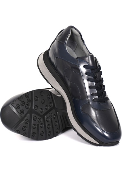 Hakiki Deri Lacivert Casual Spor Erkek Ayakkabı - Eva Taban 3872 indirimleri
