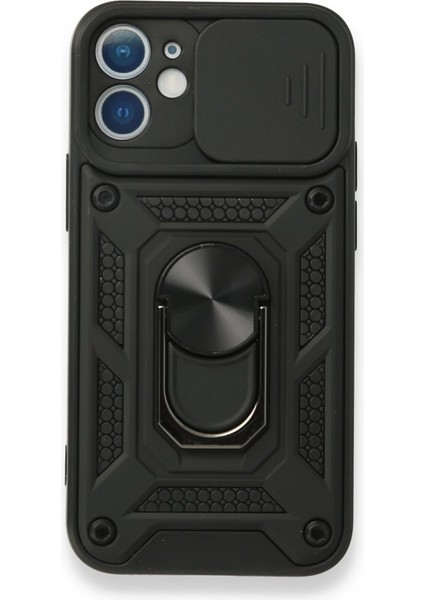 iPhone 12 Kılıf Kamera Koruma Sürgülü Şık Pars Tank Sert Silikon Kapak