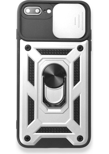 iPhone 7 Plus Kılıf Kamera Koruma Sürgülü Şık Pars Tank Sert Silikon Kapak