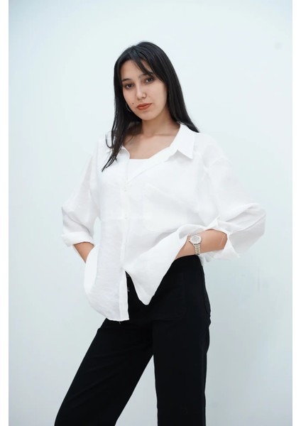 Omuzu Düşük Oversıze Gömlek