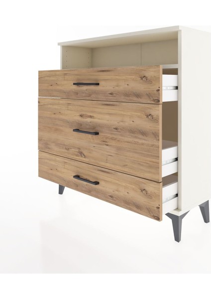 Arges Şifonyer Tek Raflı 3 Çekmeceli 88X30X96 Aytaşı-Çam fırsatları