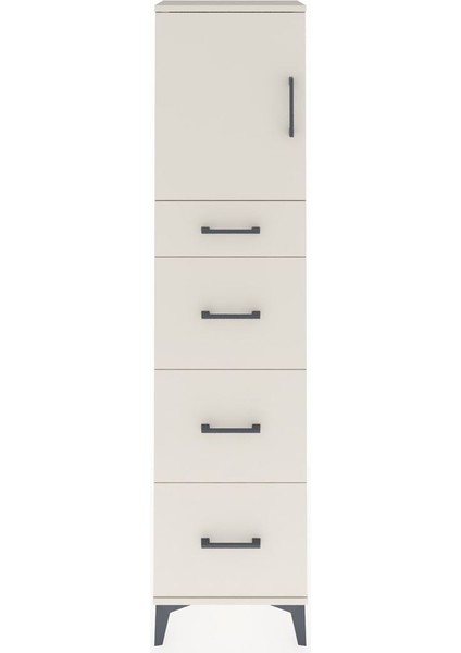 Arges Dolap 2 Raflı 4 Çekmeceli Tek Kapaklı 44X30X182 Aytaşı-Aytaşı