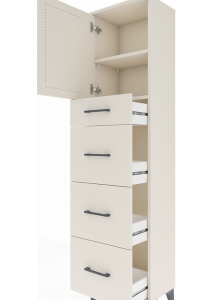 Arges Dolap 2 Raflı 4 Çekmeceli Tek Kapaklı 44X30X182 Aytaşı-Aytaşı indirimleri