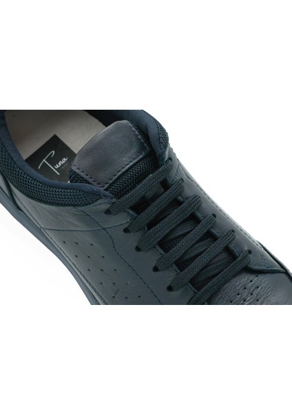 Hakiki Deri Lacivert Casual Spor Erkek Ayakkabı - Eva Taban 242010