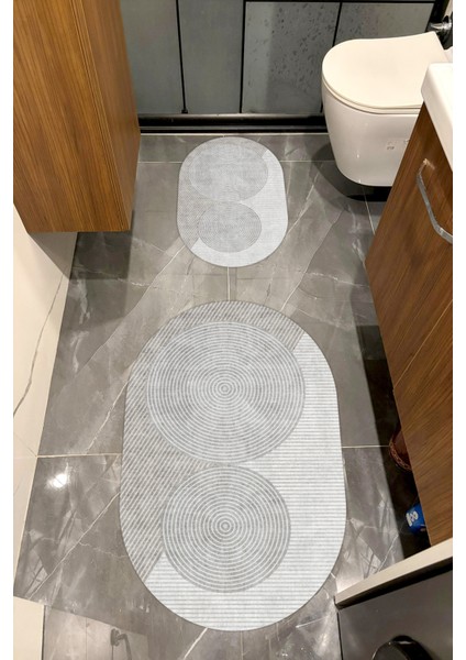 Su Emici Yumuşak Kaymaz Taban Sünger Dolgulu Yıkanabilir Dekoratif Banyo Paspası TAKIMI-1015