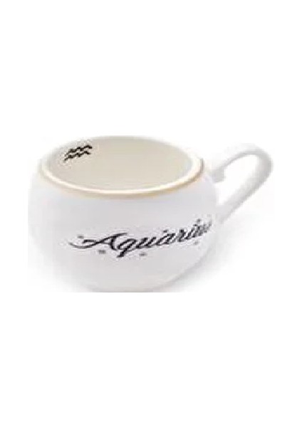 Kova Burcu 90 ml Kahve Fincanı Porselen Desenli 2 Parçalı Şık Sunum