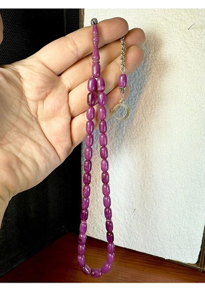 Sıkma Kehribar Tesbih Mor Renkli Kapsül Kesim T-178 modelleri