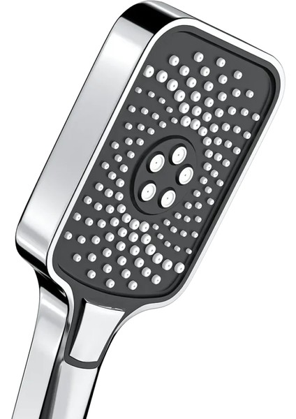 | Valtemo Krom Siyah, Butonlu Duş Başlığı 3'lü Set - Hortum + Mafsal + El Duşu fiyatları