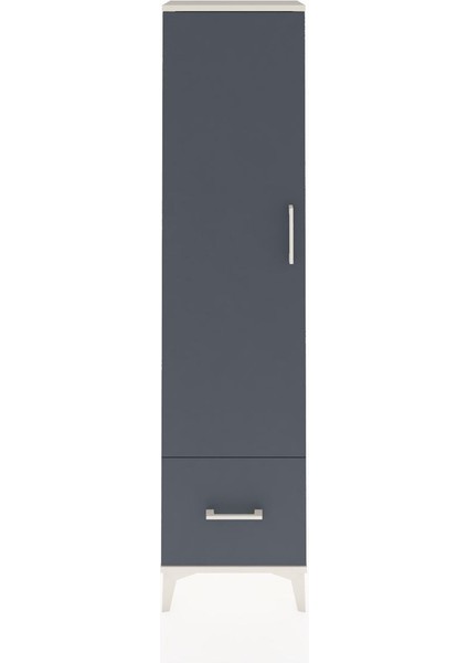 Arges Dolap 5 Raflı Tek Çekmeceli Tek Kapaklı 44X30X182 Aytaşı-Antrasit