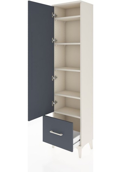 Arges Dolap 5 Raflı Tek Çekmeceli Tek Kapaklı 44X30X182 Aytaşı-Antrasit fırsatları
