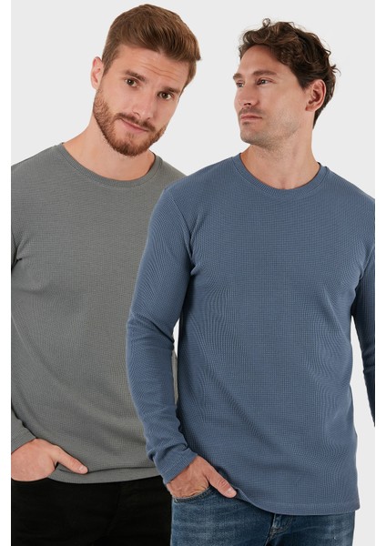 Pamuklu Bisiklet Yaka Slim Fit Basic Sweat Erkek Sweat 5905073S2