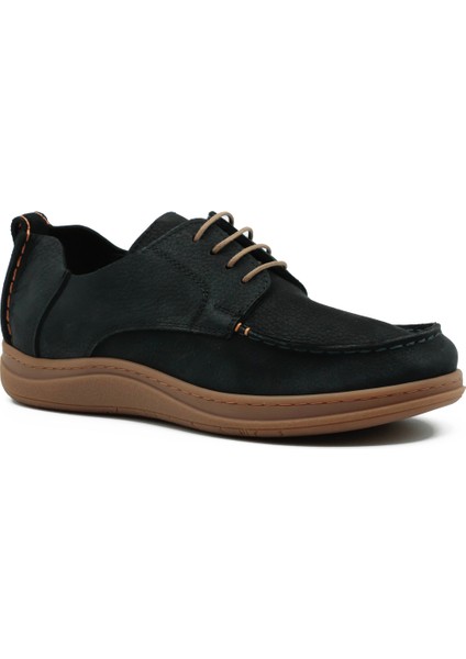 Hakiki Nubuk Deri Siyah Casual Erkek Ayakkabı - Kauçuk Taban - 215340 fiyatları