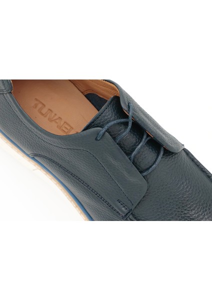 Hakiki Deri Lacivert Casual Günlük Erkek Ayakkabı Rahat Tpu Taban - 3817 indirimleri