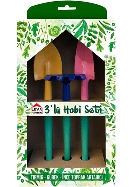 Bahçe Hobi Seti Bahçıvan Hobi Set 3'lü ( Tırmık, Kürek, Ince Toprak Aktarıcı ) modelleri