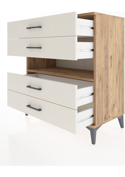 Hyperion Şifonyer Tek Raflı 4 Çekmeceli 88X44X96 Çam-Aytaşı fırsatları