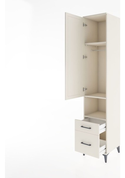 Hyperion Dolap 3 Raflı 2 Çekmeceli Tek Askılı 44X44X221 Aytaşı-Aytaşı fırsatları