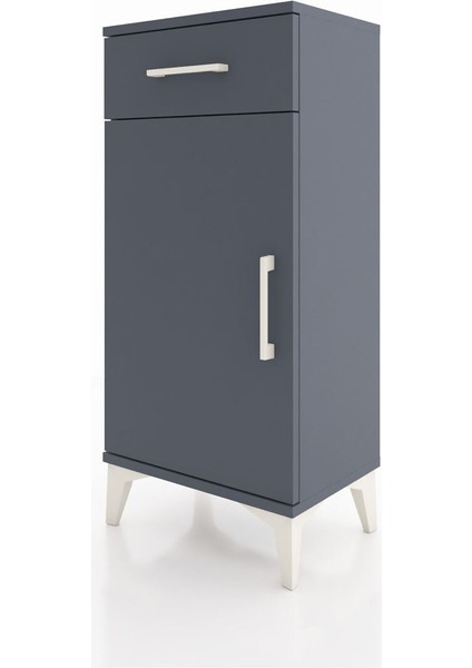 Arges Komodin 2 Raflı Tek Çekmeceli Tek Kapaklı 44X30X96 Antrasit-Antrasit modelleri