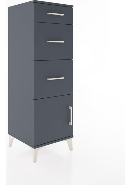 Hyperion Dolap 3 Çekmeceli Tek Kapaklı 44X44X134 Antrasit-Antrasit fiyatları