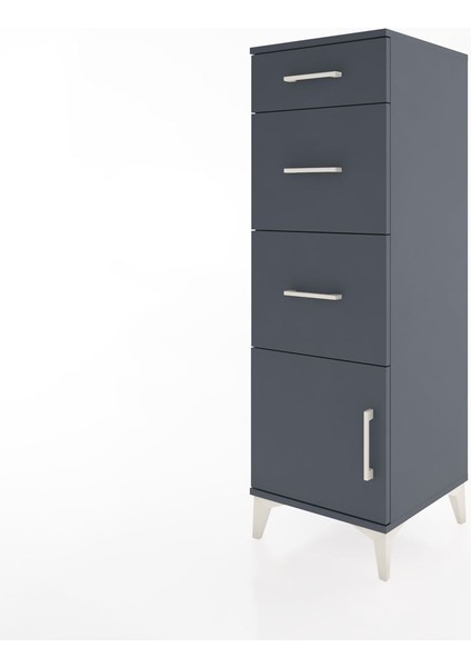 Hyperion Dolap 3 Çekmeceli Tek Kapaklı 44X44X134 Antrasit-Antrasit modelleri